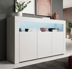 Aparador 'Alays' com Luzes LED - Branco Mate - 155x91,5x37 cm - Design