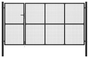 vidaXL Portão de jardim 350x150 cm aço antracite