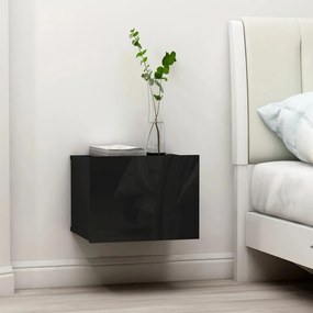 vidaXL Mesas de cabeceira 2 pcs 40x30x30cm contraplacado preto brilhante