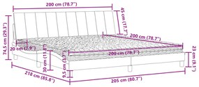 Cama com colchão 200x200 cm veludo cinzento-escuro