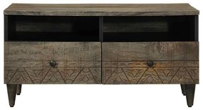 Mesa centro cinzento claro 80x54x40 cm madeira mangueira maciça