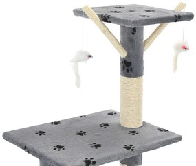 Árvore para gatos c/postes arranhadores sisal 138 cm cinzento