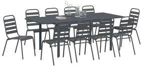 Conjunto de Jantar de 11 Peças 11 pcs Cinzento Largo Metal