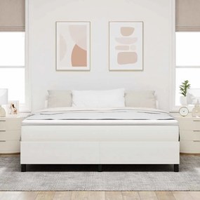 Cama Box Spring vidaXL Creme Super King em Tecido Corduroy