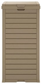 Caixote do lixo p/ exterior 41x41x86 cm PP castanho-claro