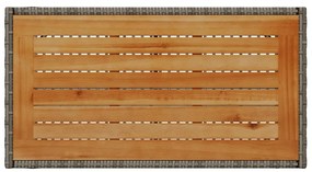 4 pcs conjunto sofás de jardim c/ almofadões vime PE cinzento