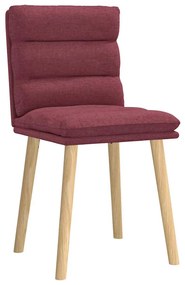 Cadeiras de jantar 2 pcs tecido vermelho tinto