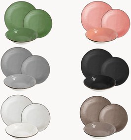 Conjunto de loiça em cerâmica Preta, 6 pessoas, conjunto de 18