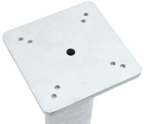Base de guarda-sol de enterrar 16x16x39,5 cm aço prateado