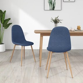 vidaXL Cadeiras de jantar 2 pcs tecido azul