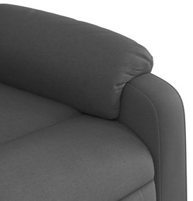 Poltrona de massagens reclinável tecido cinzento-escuro