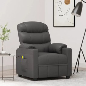 Cadeira de massagens couro artificial cinzento
