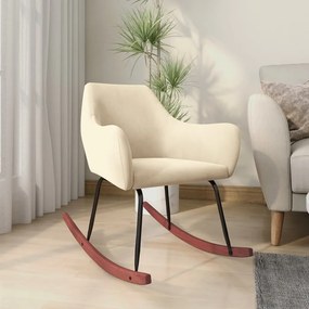 vidaXL Cadeira de baloiço veludo cor creme