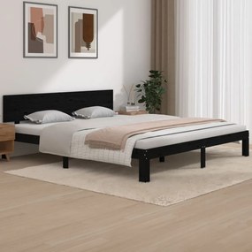 810514 vidaXL Estrutura de cama super king 180x200 cm madeira maciça preto