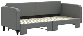 Sofá-cama com gavetão 80x200 cm tecido cinzento-escuro