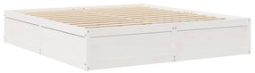 Cama sem colchão 180x200 cm madeira de pinho maciça branco