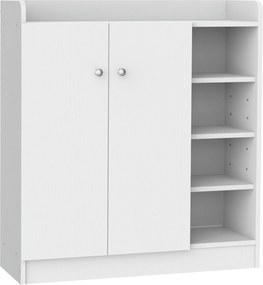 HOMCOM Sapateira Gabinete para Sapatos 4 Prateleiras 1 Armário 83x30x90 cm Branco | Aosom Portugal