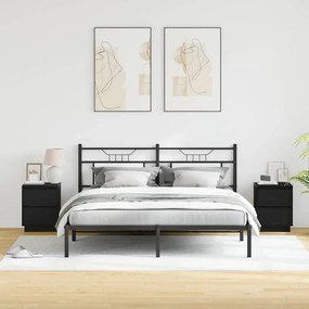 Criados-mudos com Luzes LED 2 pcs Preto 39x34,5x50 cm