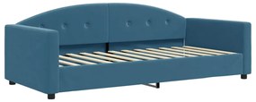 Sofá-cama com colchão 90x200 cm veludo azul