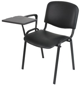 Cadeiras de Formação Preto Pele Sintética com Palmatória RIVA (cadeiras de Escritório)