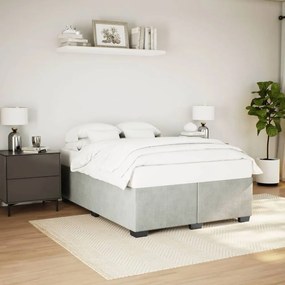 vidaXL Estrutura de cama sem colchão 160x200 cm veludo cinzento-claro