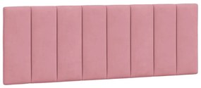 Estrutura de cama c/ luzes LED 140x200 cm veludo rosa