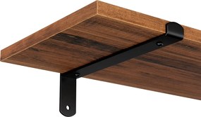 Prateleira de parede 20 x 60 x 7 cm, com capacidade para até 10 kg, castanho vintage e preto