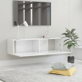 Móvel de TV 120x30x30 cm derivados de madeira branco brilhante