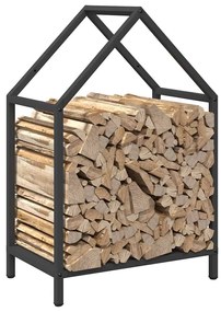 Suporte para lenha 40x25x60 cm aço laminado a frio preto