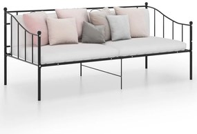 vidaXL Sofá-cama 90x200 cm metal preto