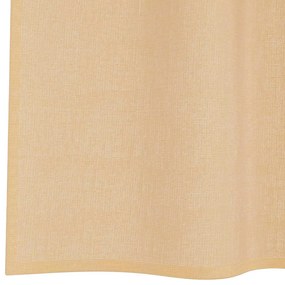Cortinas de voile com ilhós 2 pcs areia