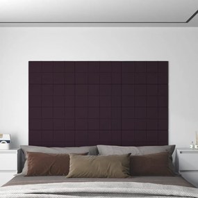 344078 vidaXL Painel de parede 12 pcs 60x30 cm tecido 2,16 m² roxo