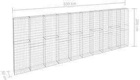 Muro gabião com tampas aço galvanizado 600x30x200 cm