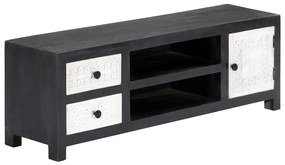 Móvel TV esculpido à mão 120x30x40 cm mangueira cinzento/branco