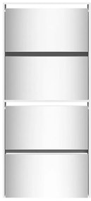 Sapateira c/ espelho 4 divisórias 63x17x134 cm branco brilhante