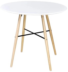 vidaXL Mesa de jantar redonda MDF branco