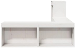 Mesa cabeceira c/ secretária 232x112x75 cm pinho maciço branco