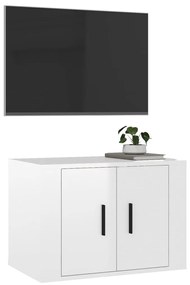 Móvel de TV para parede 57x34,5x40 cm branco brilhante