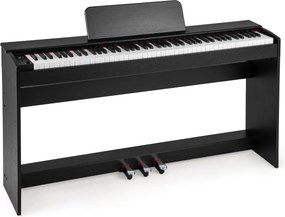 Piano digital vertical de 88 teclas com ação de martelo e teclas de tamanho completo, 3 pedais, altifalantes duplos e função de gravação, ligação para