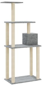 Árvore p/ gatos c/ postes arranhadores sisal 147cm cinza-claro