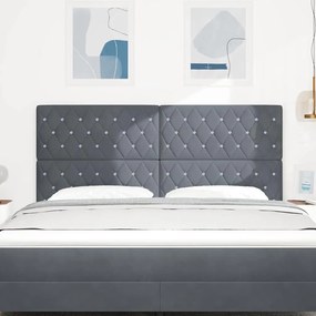Cabeceira LED Cinza Escuro 90 cm em Veludo