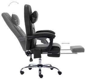 Cadeira de escritório c/ função massagem couro artificial preto