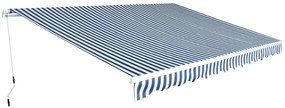Toldo dobrável manual 450 cm azul/branco