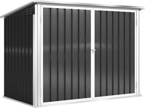 Outsunny Abrigo para Contentor de Lixo Duplo com Tampa Elevável e Portas Duplas 179,5x108x129,5 cm Cinzento Escuro | Aosom Portugal