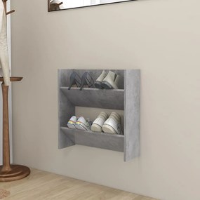 Sapateira de parede 60x18x60 cm contraplacado cinzento cimento