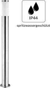 Candeeiro de jardim caminho Ivy em aço inoxidável 1000 x 76 mm com sensor Prateado