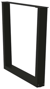Pernas para mesa de jantar em V, 2 peças, pretas, 80x(72-73,3) cm, aço