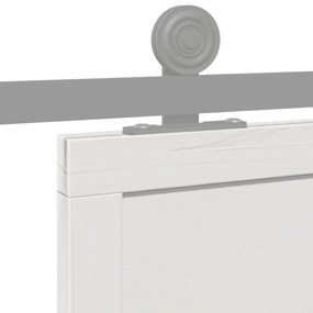 Porta de celeiro 90x208 cm madeira de pinho maciça branco