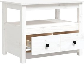 Mesa de centro 71x49x55 cm pinho maciço branco