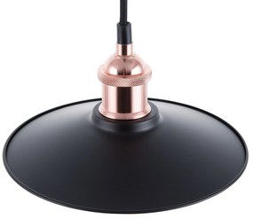 Conjunto de 3 candeeiros suspensos de metal preto e cor de cobre SWIFT S Beliani
